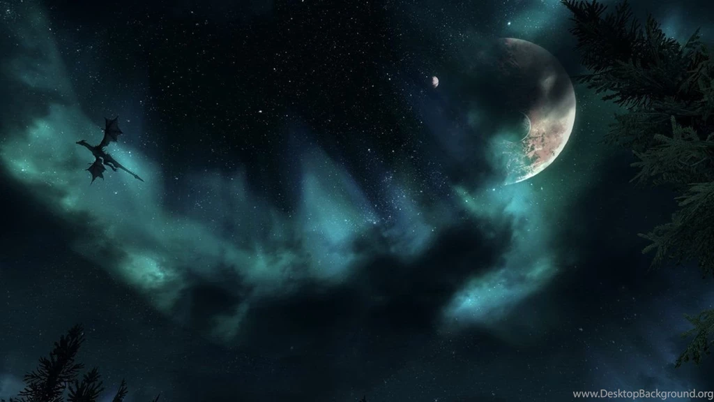 Skyrim Dragon Night Sky Wallpapers By Mallony On DeviantArt