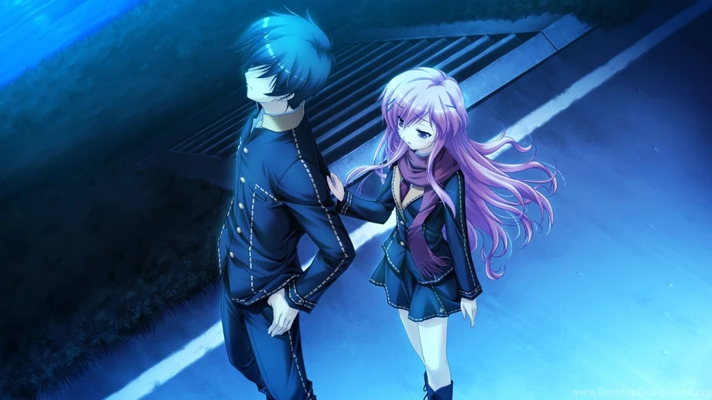 Download Wallpapers 1920x1080 Anime, Boy, Girl, Touching, Twilight ...