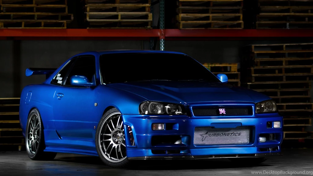Download Wallpapers 3840x2160 Nissan Skyline, Gtr, R34, Blue, Front ...