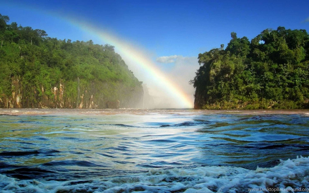 Nature Desktop HD Theme Abstract Lake With Rainbow In Backgrounds ...
