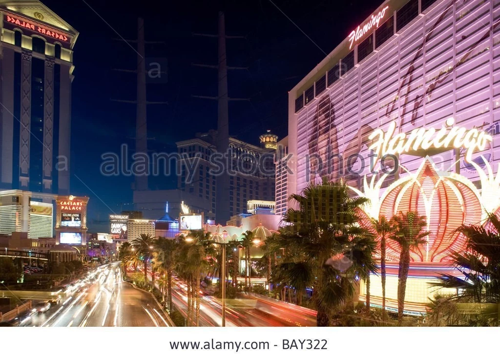 Las Vegas Boulevard, The Strip. Bellagio, Flamingo And Caesars ...