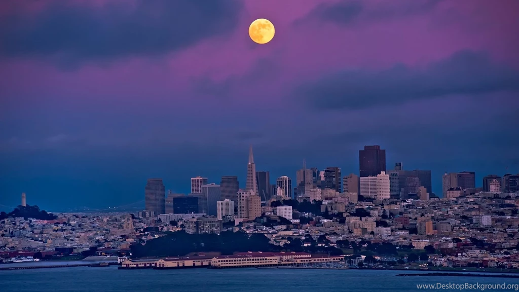Full Moon Over San Francisco Wallpapers   Free Wide HD Wallpapers