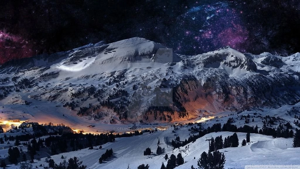 Winter night sky wallpaper 1920x1080 By Celineworkart On DeviantArt