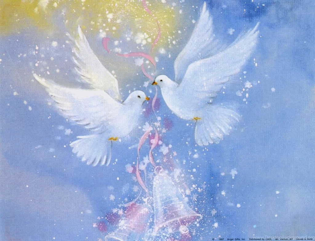 Rose And Doves Flying GIF