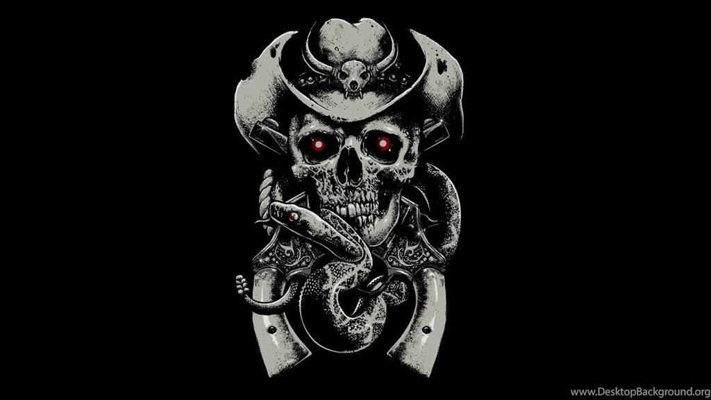 Download Wallpapers 1920x1080 Skull, Fear, Hat, Guns, Snake ...