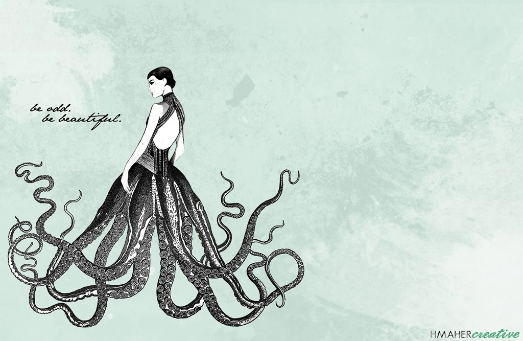 Be Odd, Be Beautiful” Octopus Lady Desktop Wallpapers ...