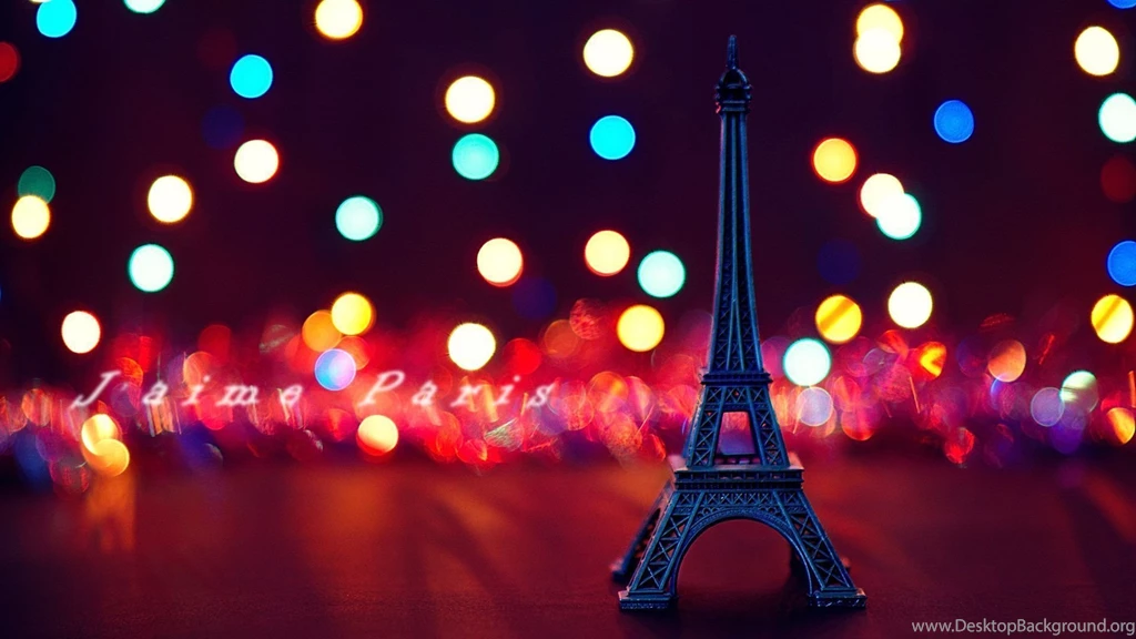 Eiffel Tower Paris Bokeh Text Wallpapers