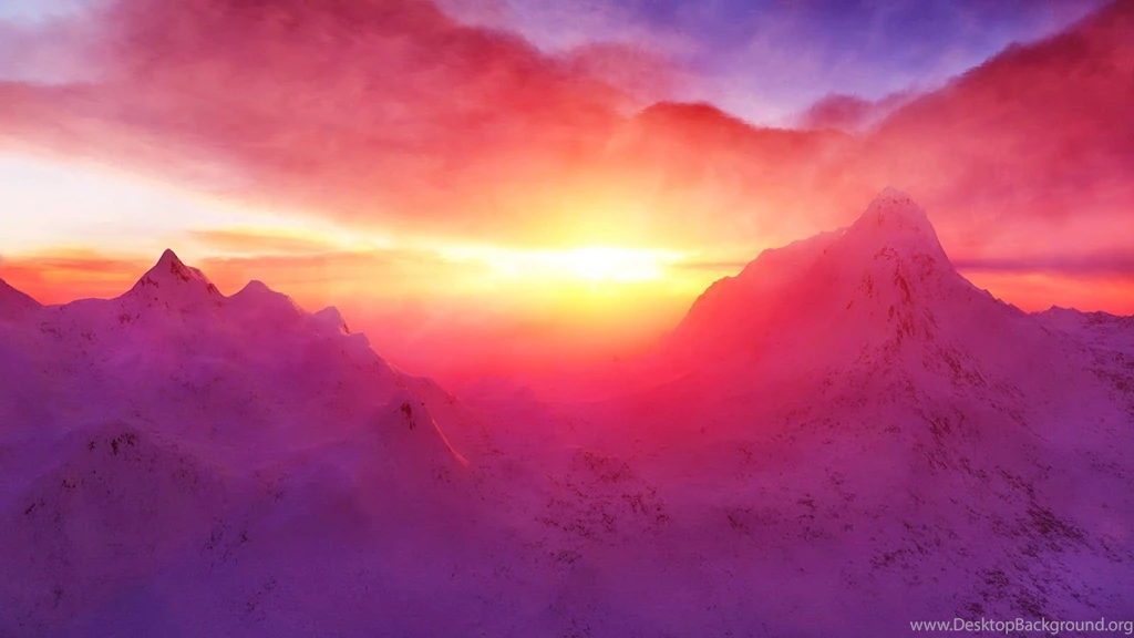 Beautiful Nature Images And Wallpapers: Snow Mountain Sunset ...
