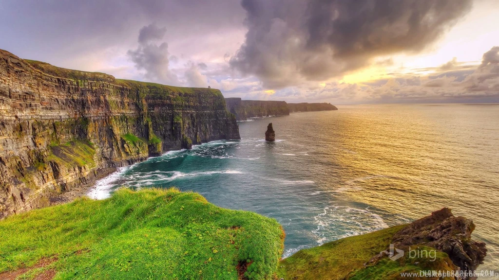 Cliffs Of Moher At Sunset, County Clare, Ireland HD Wallpapers ...