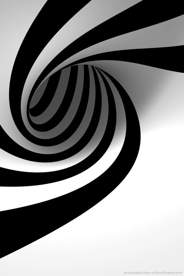 Download 3D Black And White Twirl Wallpapers For iPhone 4