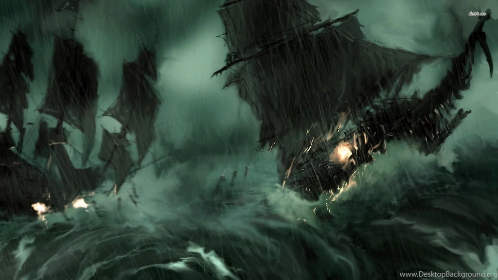 Pirate Ship During The Storm Wallpapers Fantasy Wallpapers