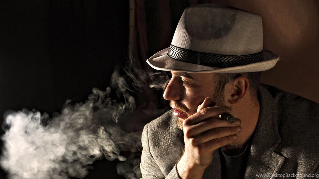 Download Wallpapers 1920x1080 Man, Hat, Cigar, Smoke, Brutality ...