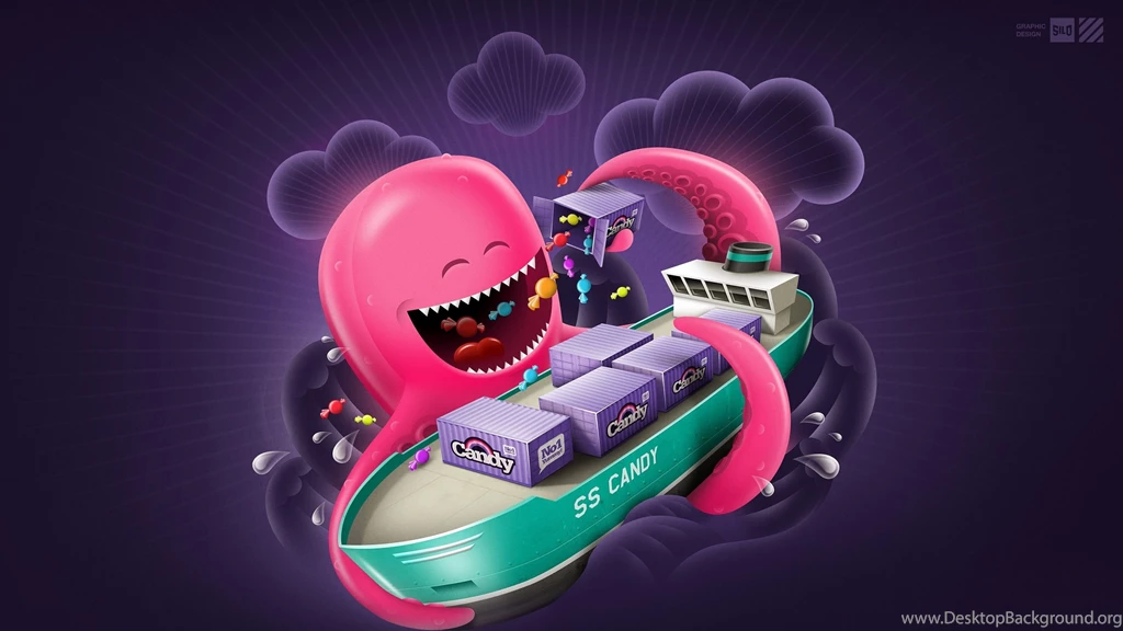 Download Wallpapers 2560x1440 Octopus, Ship, Bright Mac iMac 27 HD ...