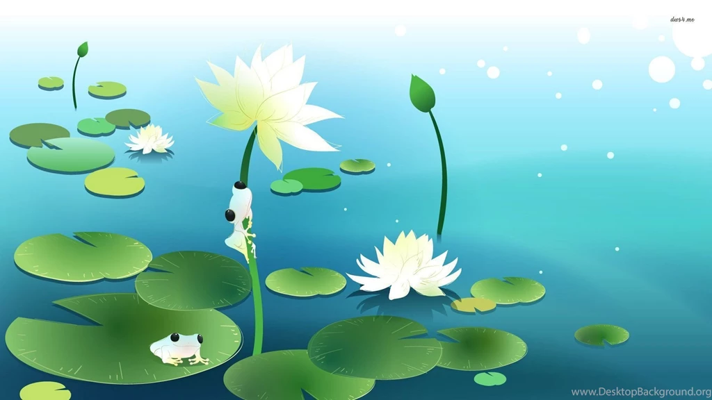 Small Frogs On Lotus Wallpapers Digital Art Wallpapers