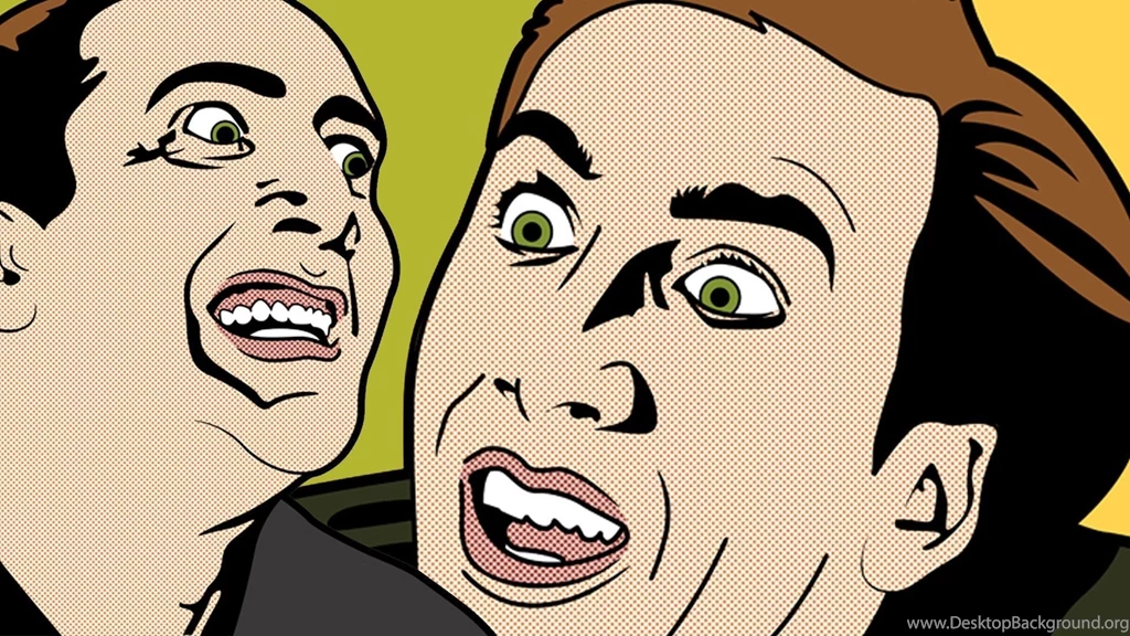 Green, Yellow, Meme, Nicolas Cage, Popart :: Wallpapers