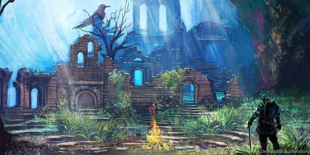 Dark Souls Bonfire Crow Twitter Cover & Twitter Backgrounds ...