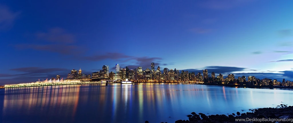 Download Wallpapers 2560x1080 Vancouver, Night, Panorama 2560x1080 ...
