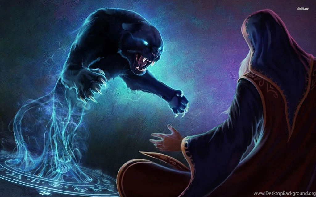 Panther Attacking The Mage Wallpapers Fantasy Wallpapers