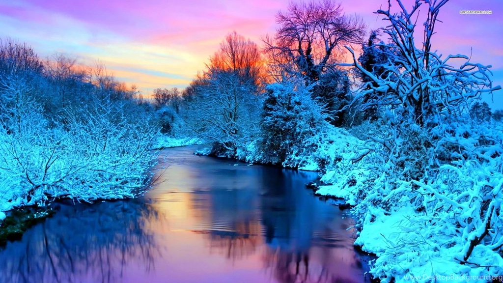 Scenic Lake In The Winter Wallpapers
