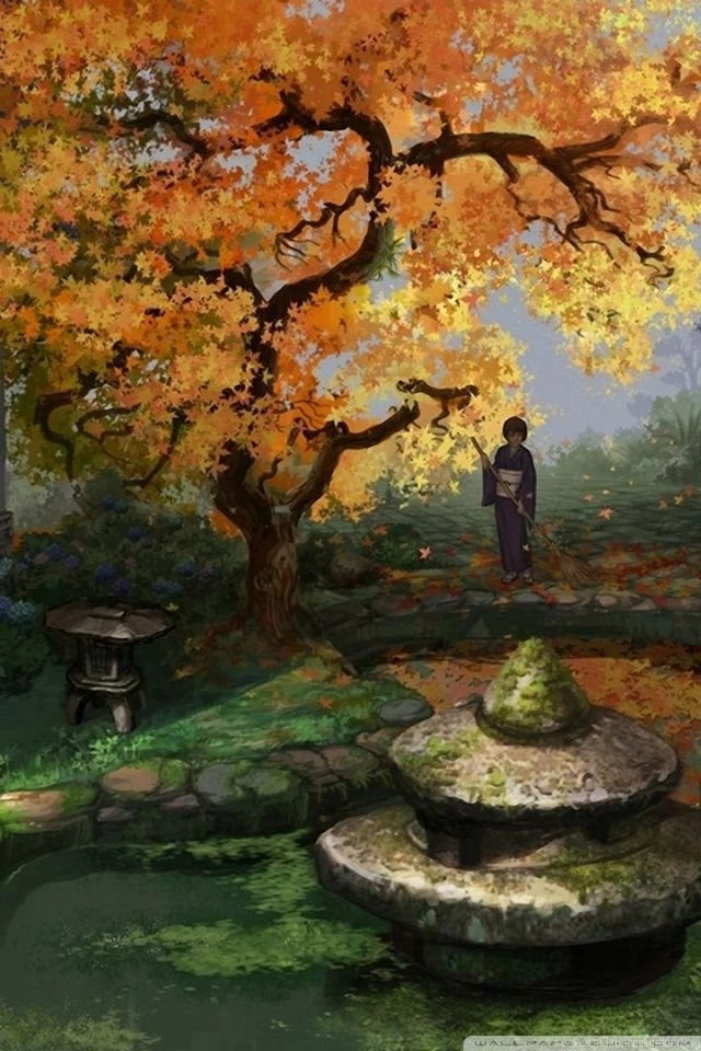 Japanese Garden Painting HD Desktop Wallpapers : Widescreen : High ...