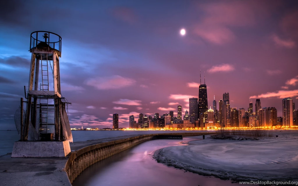 Chicago Skyline Sunrise Wallpapers
