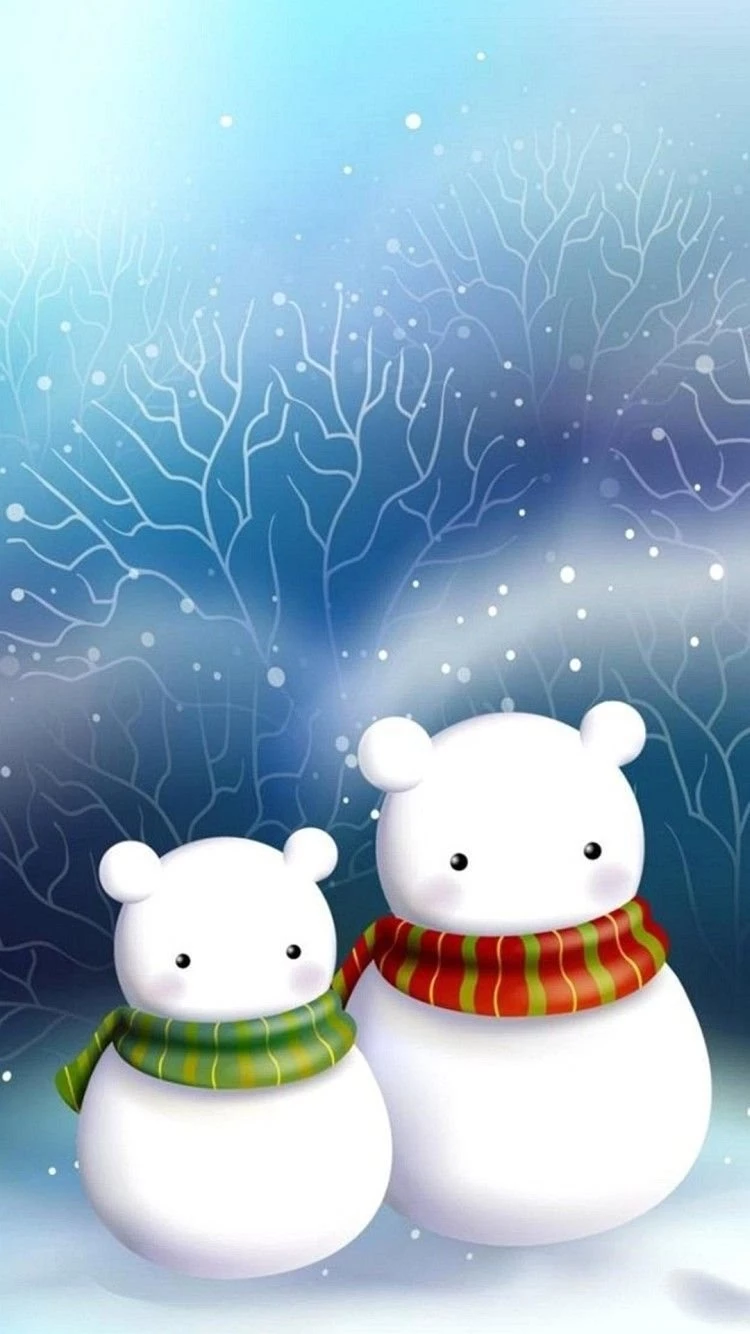 Wallpapers Iphone 6 Christmas White Puppets Snow 4 7 Inches 750 X ...