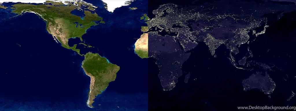 Maps Daylight World Map Nighttime Wallpapers