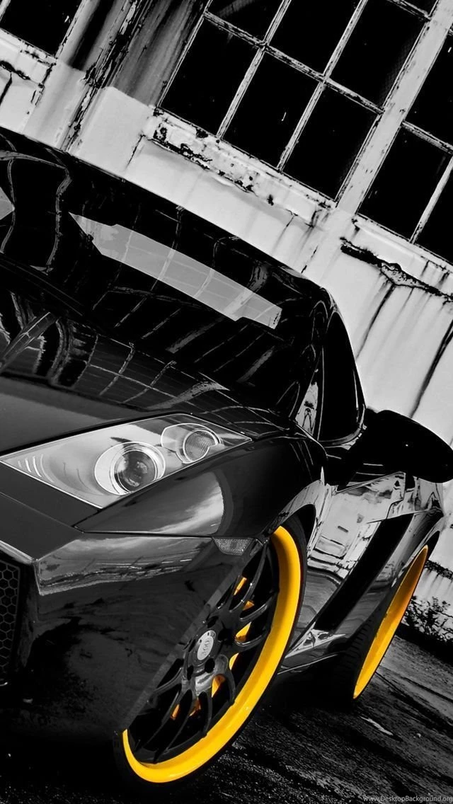 Lambo With Yellow Rims iPhone 5 Wallpapers (640x1136)