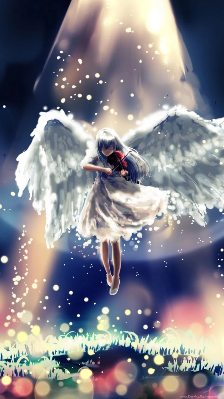 Anime iPhone wallpapers For iPhone 6 750x1334 angel_flying_sky_beautiful.jpg