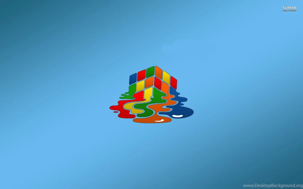 Melting Rubik's Cube Wallpapers Minimalistic Wallpapers