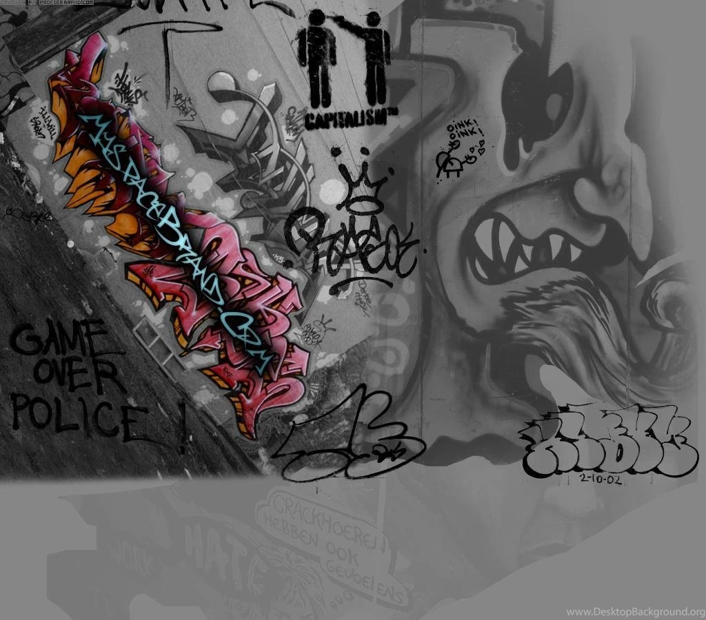 Street Graffiti Gangster Tagged Layout