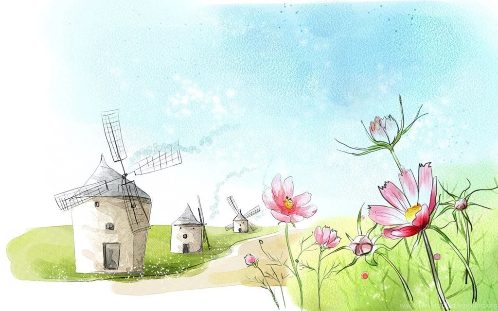 Art Drawing : Romantic Scene Of The Seasons 1280x800 Wallpapers 25 ...
