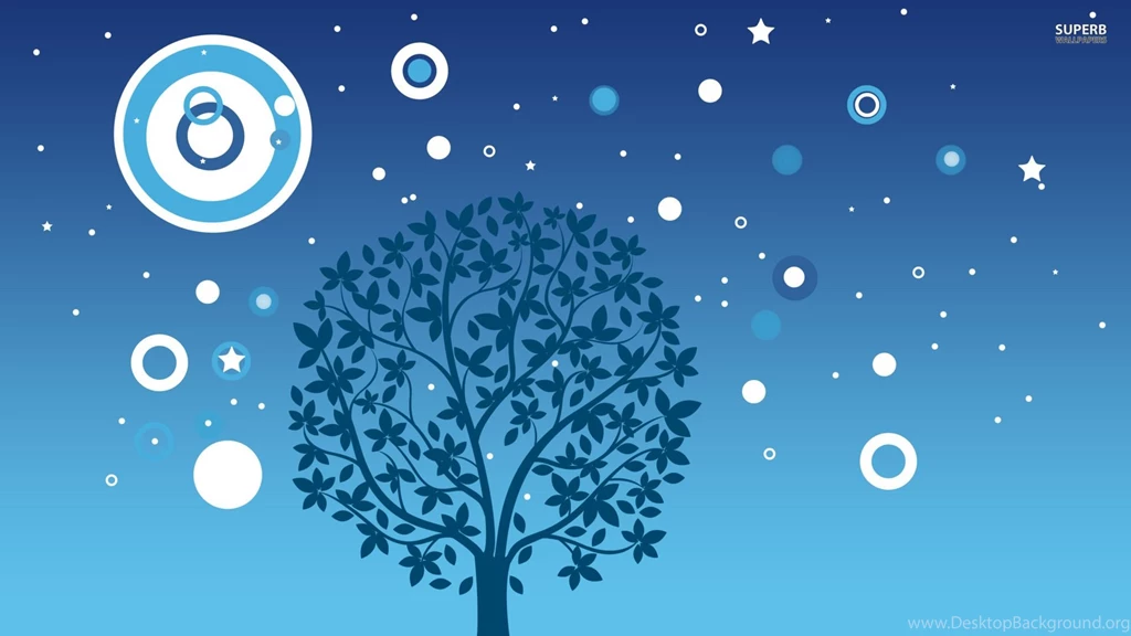 Tree Under Starry Sky Wallpapers Vector Wallpapers