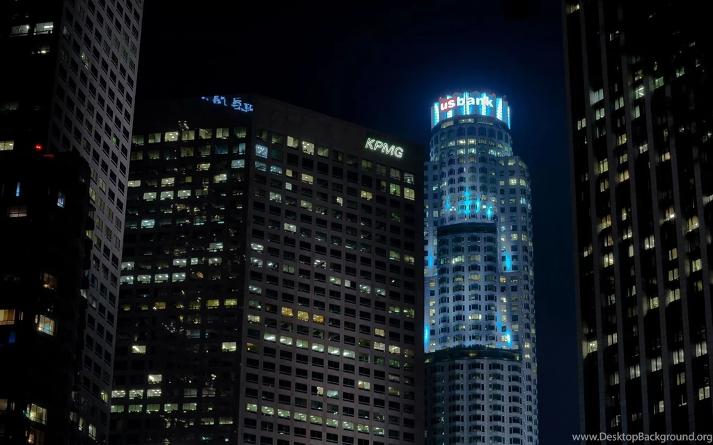 Los Angeles LA Buildings Skyscrapers Night Wallpapers