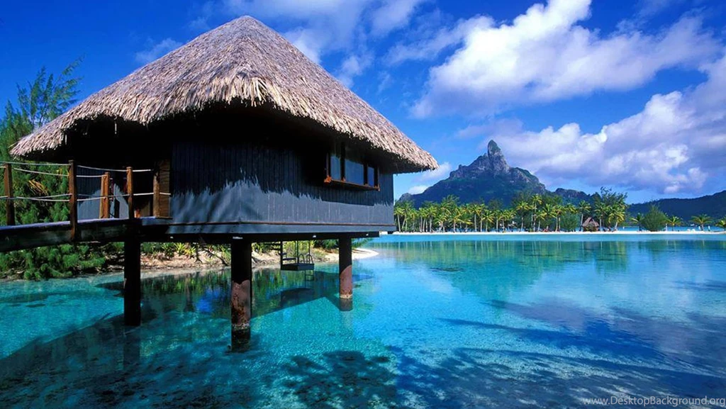 WATER VILLA BUNGALOW BORA BORA WALLPAPER (