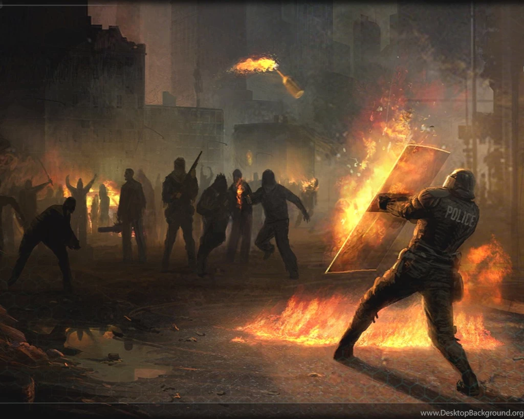 Molotov Cocktail Police Riots Shield Wallpapers (