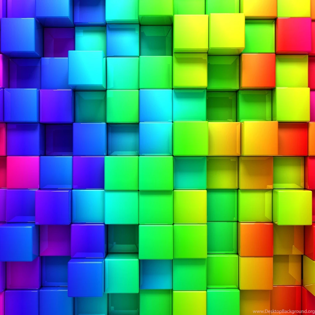 Download Wallpapers 2048x2048 Blocks, Rainbow, 3d Graphics ...