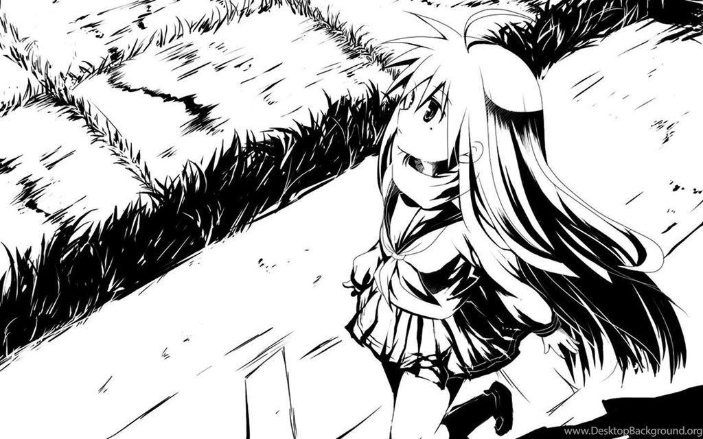 Black And White Lucky Star School Uniforms Monochrome Anime ...