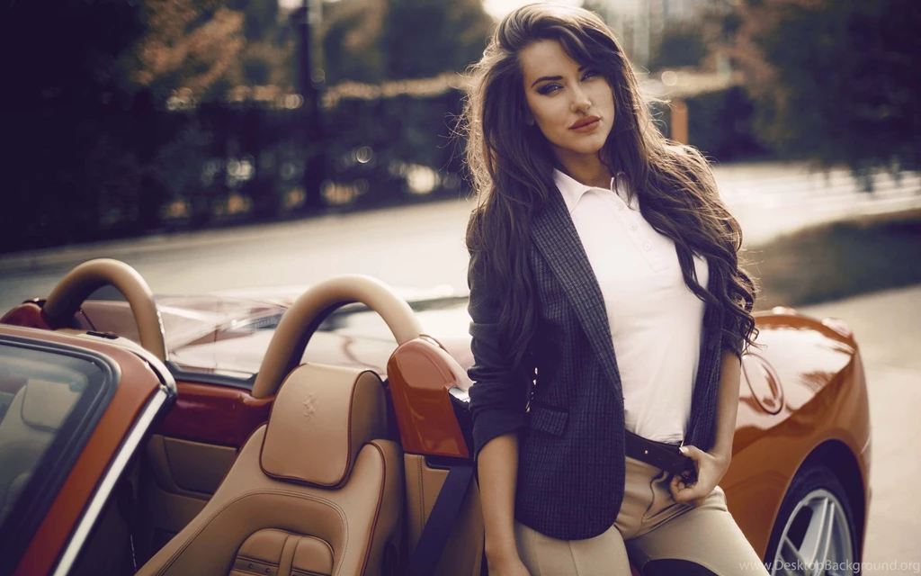 Car And Girl Awesome HD Wallpapers