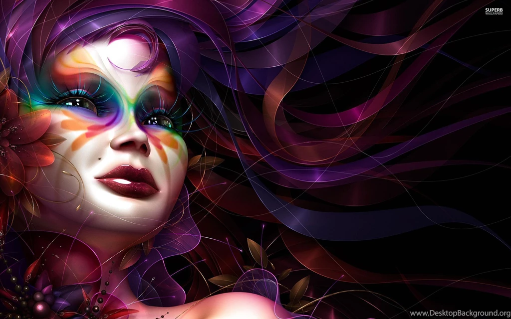 Girl With Floral Make Up Wallpapers Digital Art Wallpapers