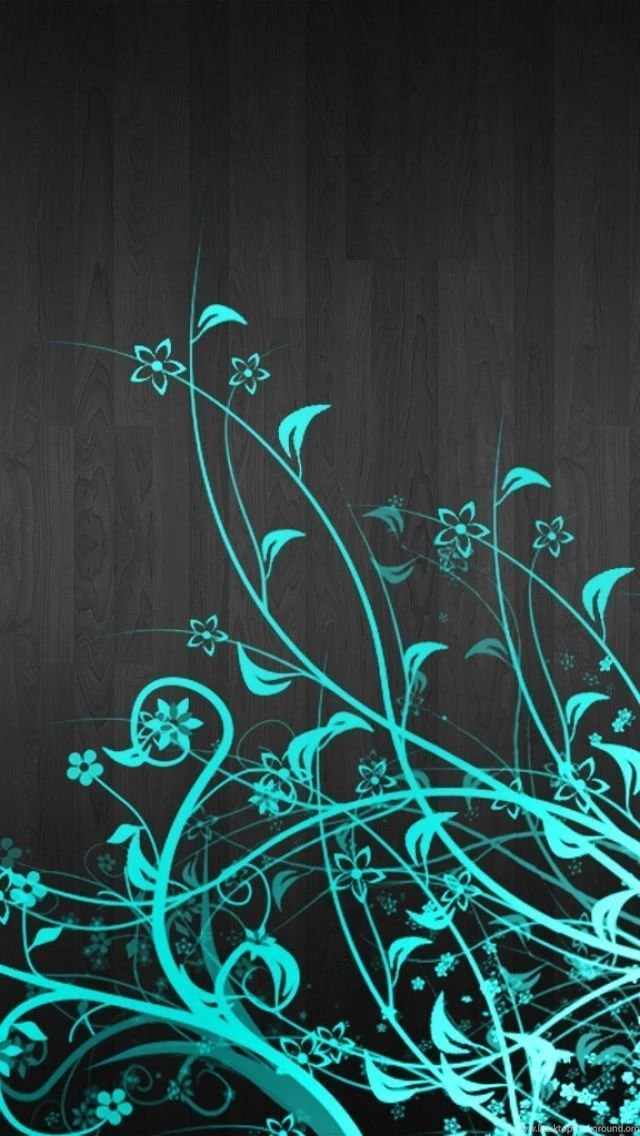 Abstract Blue Flowers iPhone 5 Wallpapers