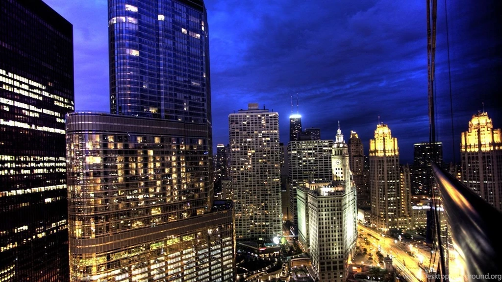Chicago Skyline At Night Wallpapers HD 1080p For Desktop