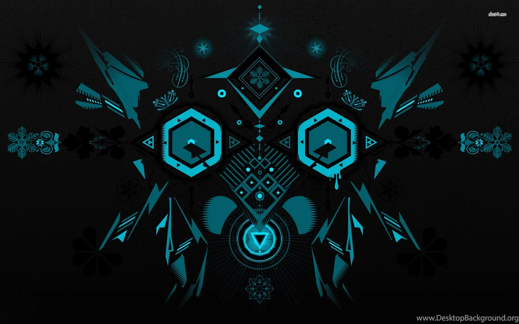 Blue Shapes Glowing In The Darkness Wallpapers Digital Art ...