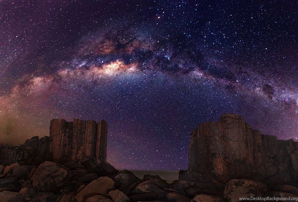 Milky Way From Desert Wallpaper.