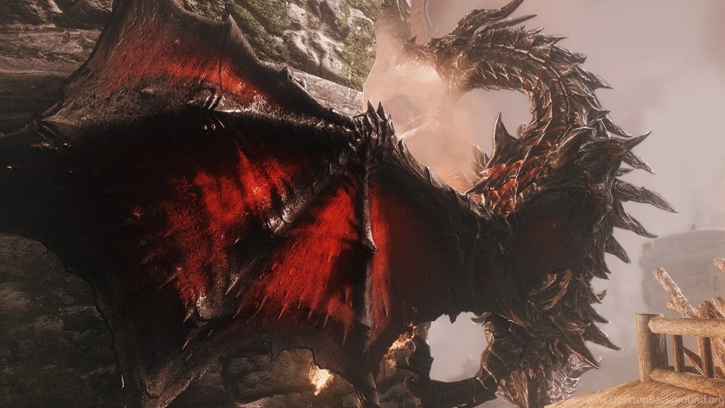 GAMES Skyrim Red Dragon Wallpapers