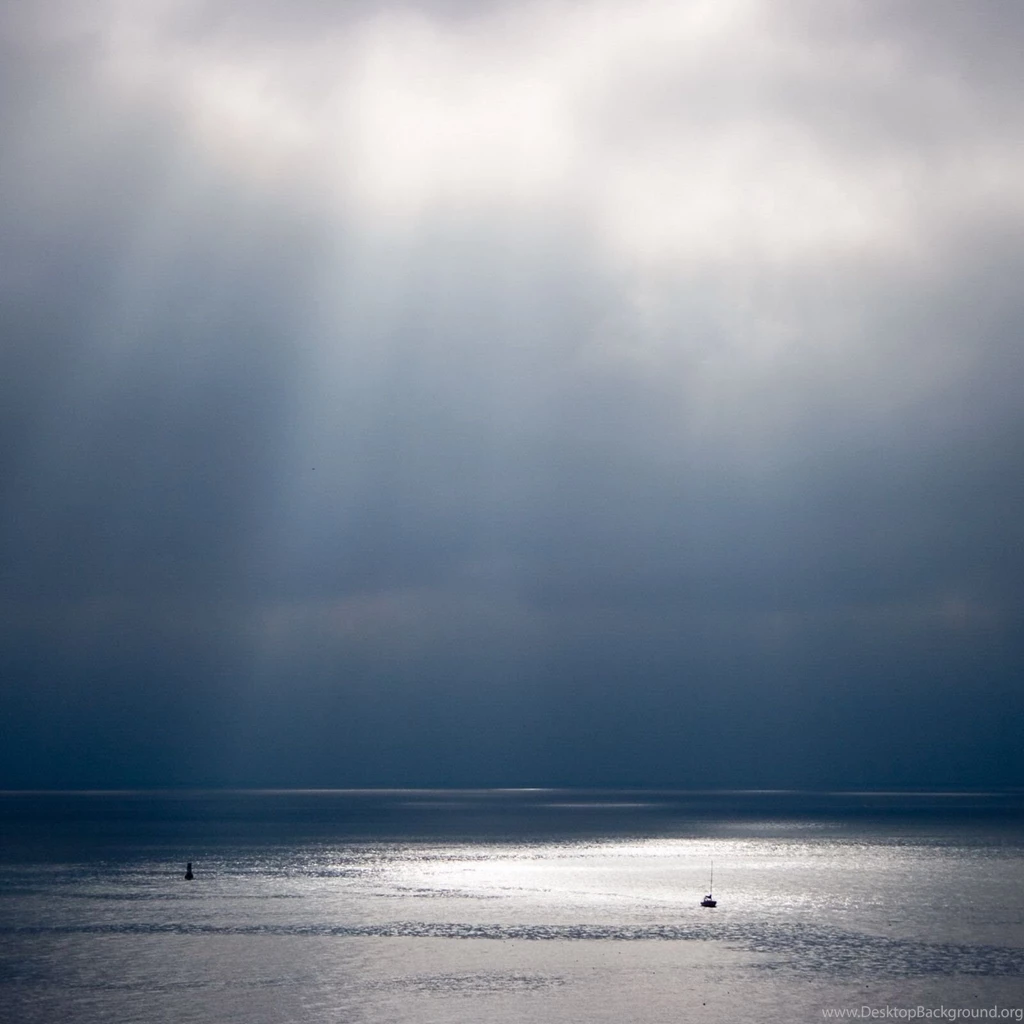 Download Wallpapers 2048x2048 Beams, Sun, Water, Sky, Light, Shine ...