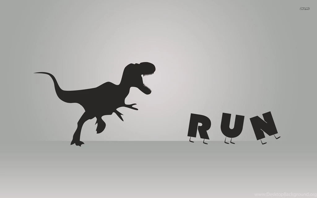 Running From The Dinosaur Wallpapers   Vector Wallpapers
