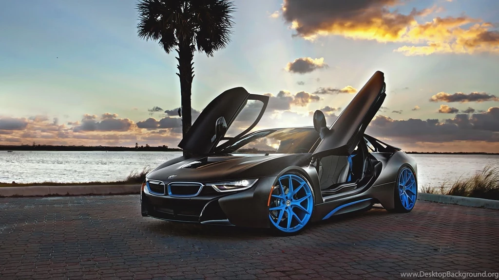 BMW I8 Blue HRE Wheels Wallpapers
