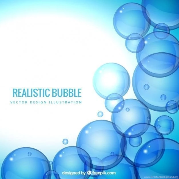 Realistic Bubbles Backgrounds In Blue Tones Vector