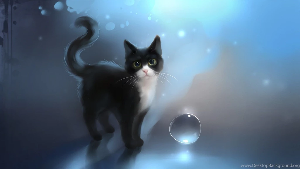 Black Cat Drawn Art Awesome Desktop Wallpapers Download Black Cat ...